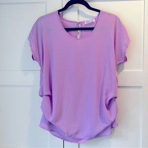 Purple Blouse with Ruched Sides Size M